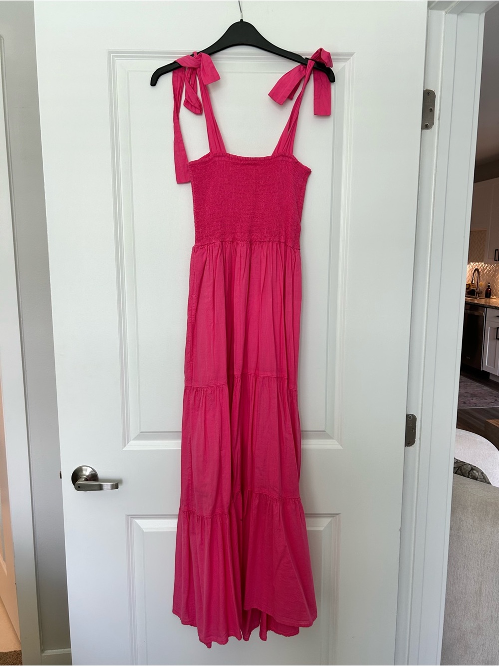 XiRENA Pink Smocked Bodice Maxi Dress